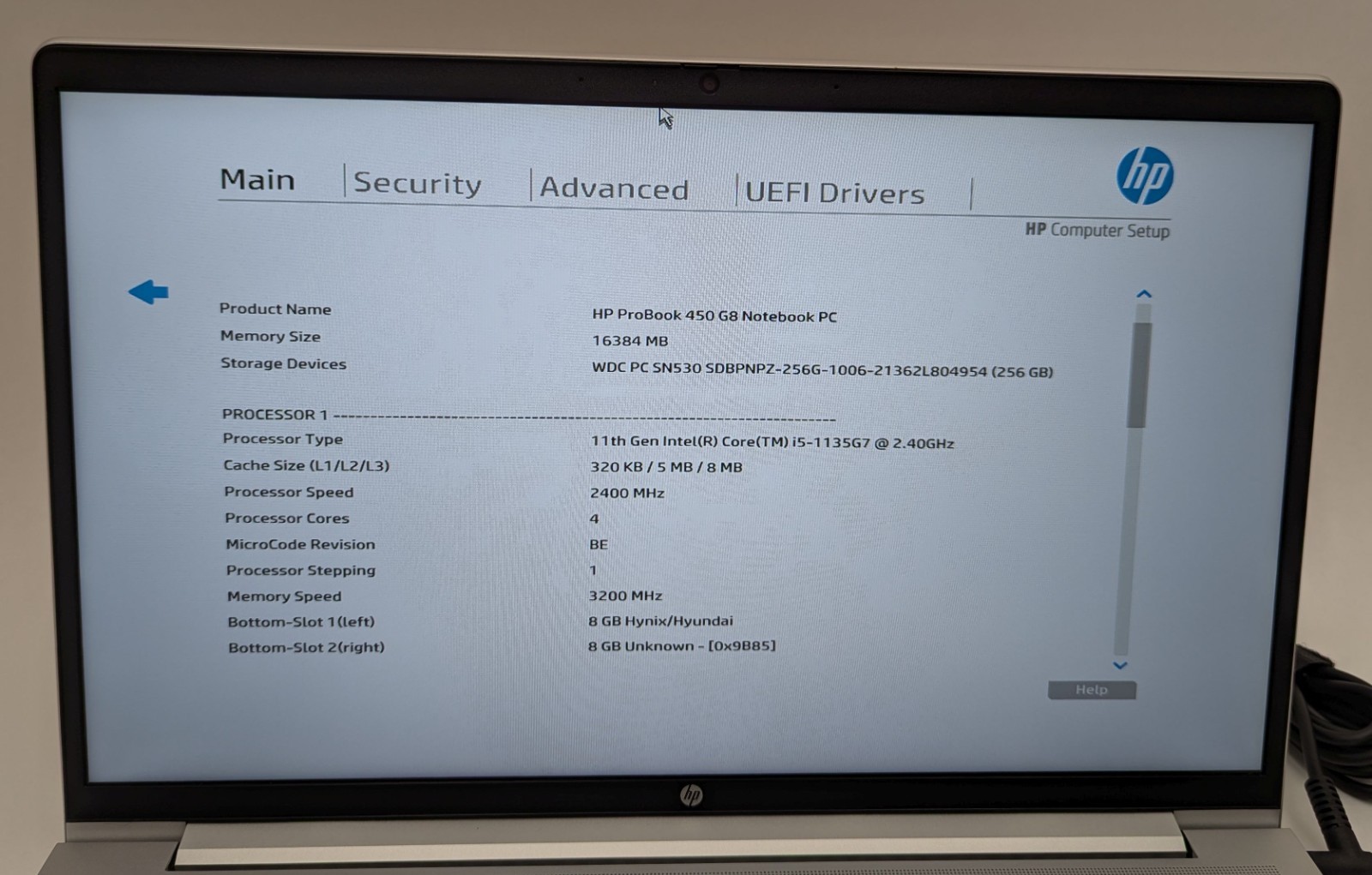 HP ProBook 450 G8 15.6″ Laptop i5-1135G7 2.40GHz 16GB RAM 256GB NVMe Win 11 Pro