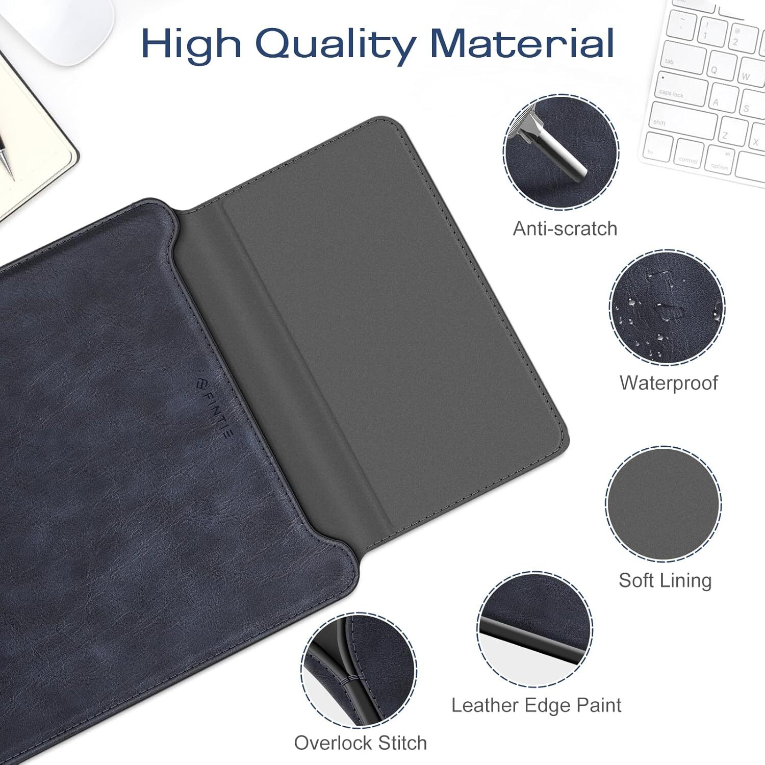 Sleeve Case for MacBook Air 15.3 M3 M2 A3114 A2941 Leather Slim Bag Cover Stand
