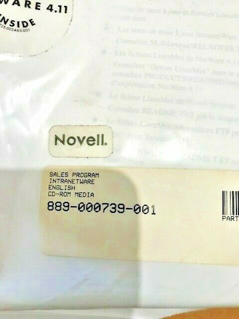 ULTRA RARE SEALED NOVELL NETWARE 4.11 WITH ALL BOOKS AND CD – NONE ON EBAY RM4