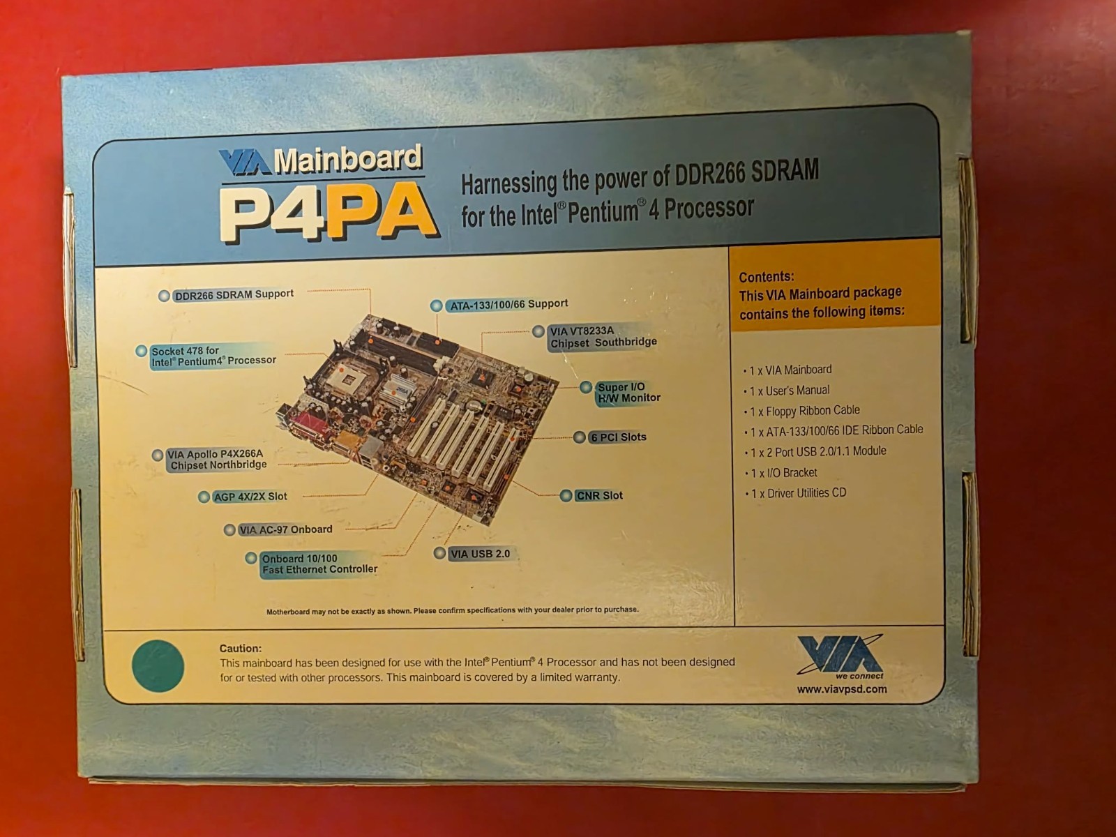 P4PA Socket 478 Processor supported VIA P4X266A AGP/PC