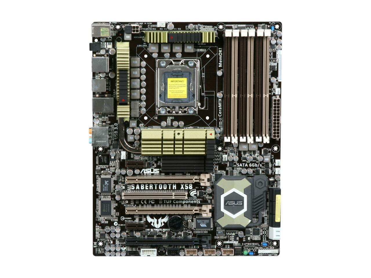 ASUS Saber Tooth X58 LGA 1366 Motherboard Intel X58 ATX DDR3 24GB On-Board Audio