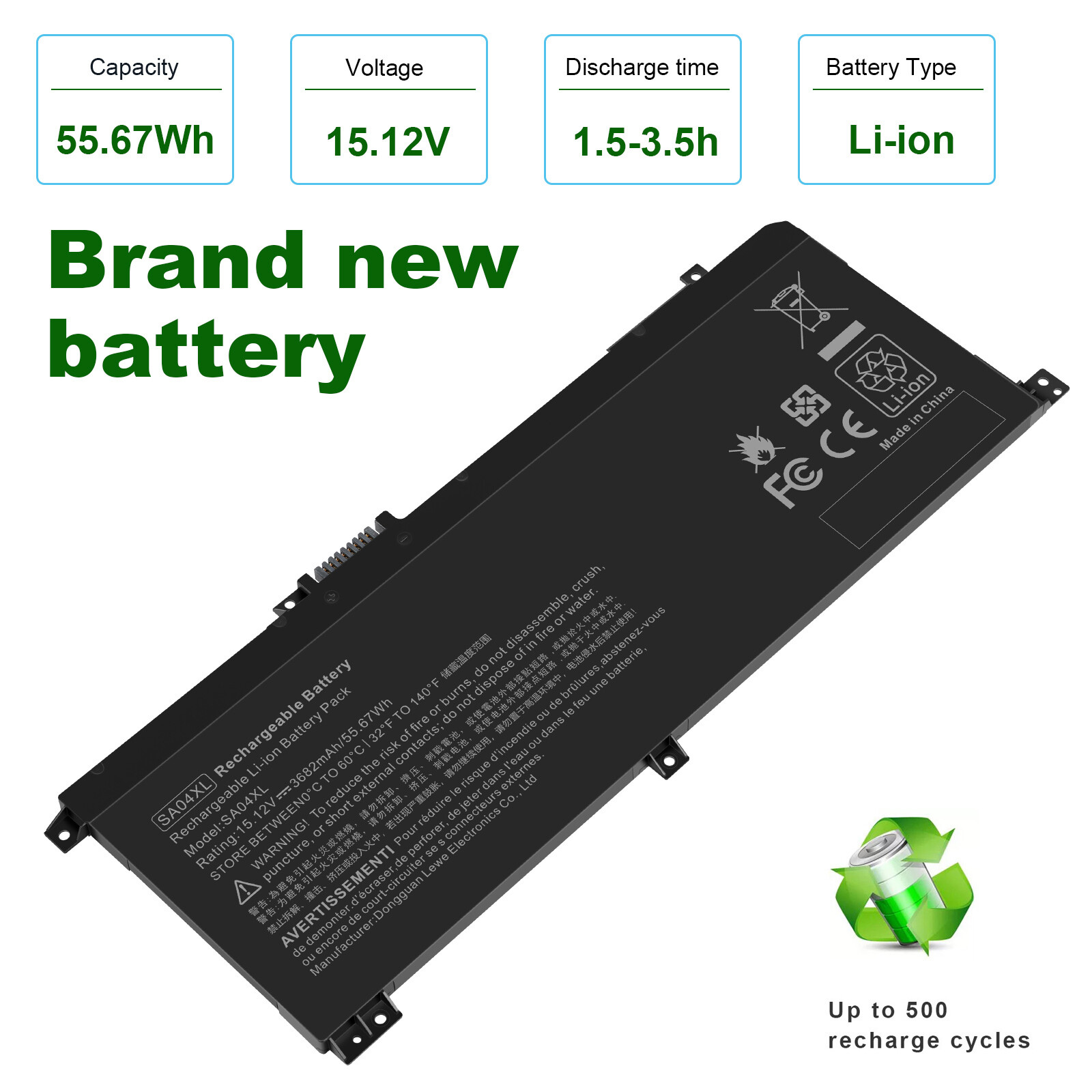 SA04XL SAO4XL Battery for HP ENVY X360 15-DR 15-DS L43248-AC2 HSTNN-OB1G