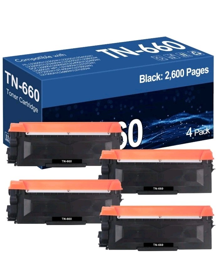 4PK Black Toner Compatible Brother TN660 HL-L2300D L2360DN HL-L2360DW MFC-L2680W