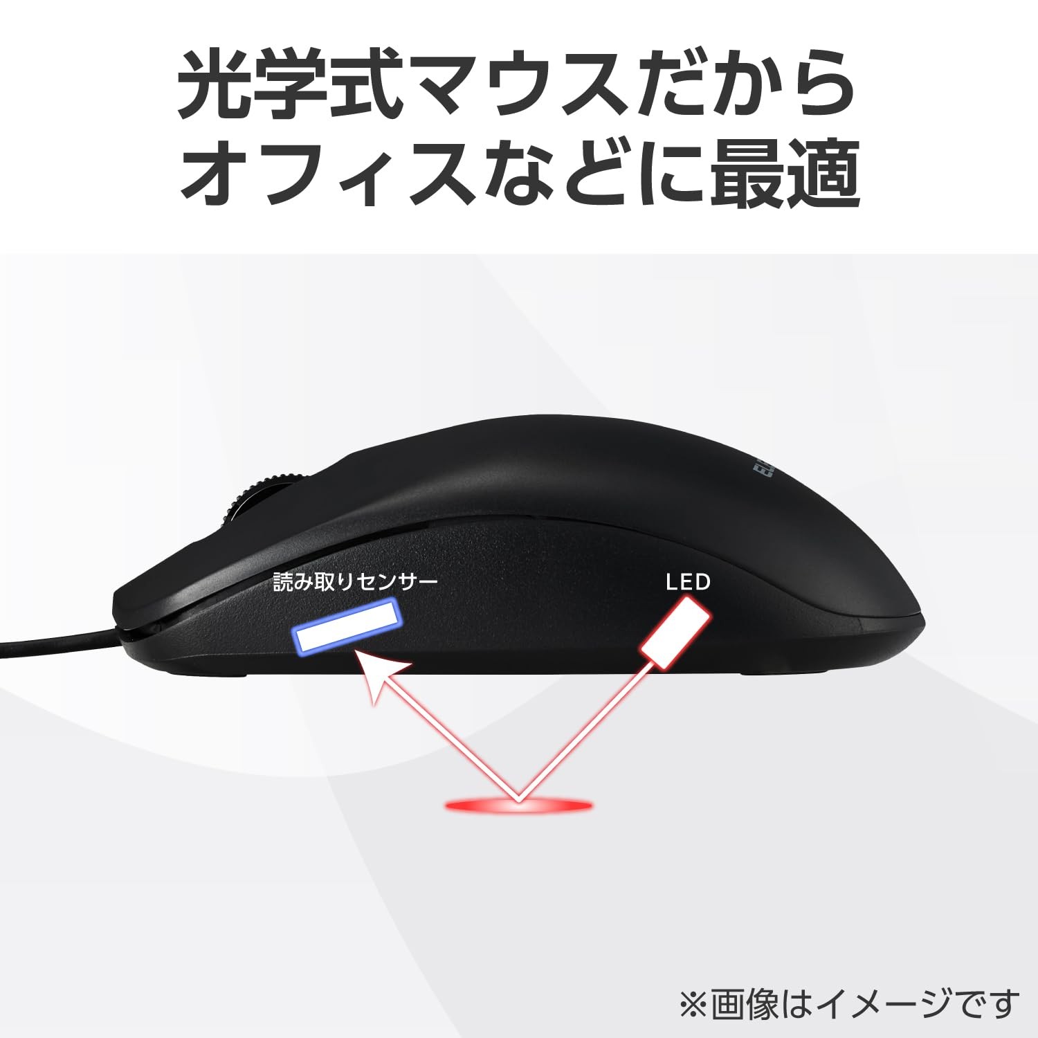 ELECOM Wired Mouse Type-C Connection LSize 3Button Black M-LE10URCBK