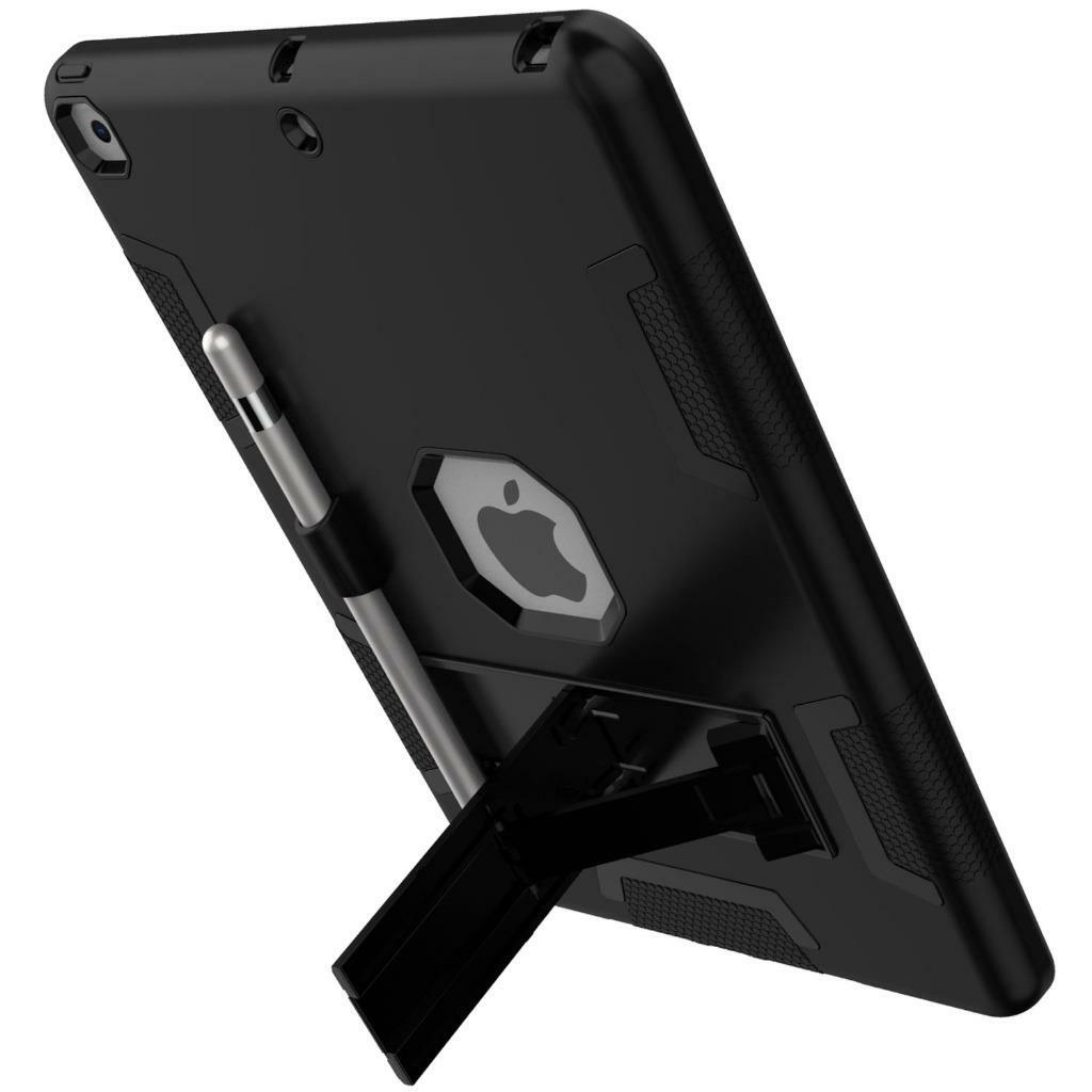 Military Shockproof Heavy Duty Rubber Hybrid Stand Case For iPad 10.2 2019 7th