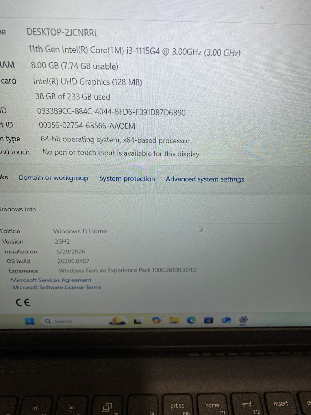 Dell Inspiron 15 3511 15.6in i3-1115G4 250GB NVMe SSD Win 11 Home W/ Charger!