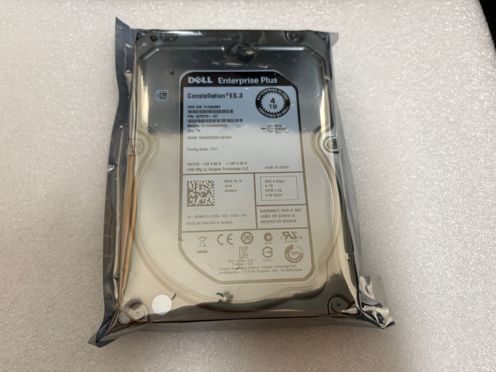 Dell DRMYH ST4000NM0023 4TB 7.2K RPM 6Gb/s 3.5″ NL SAS HDD Hard Drive 0DRMYH