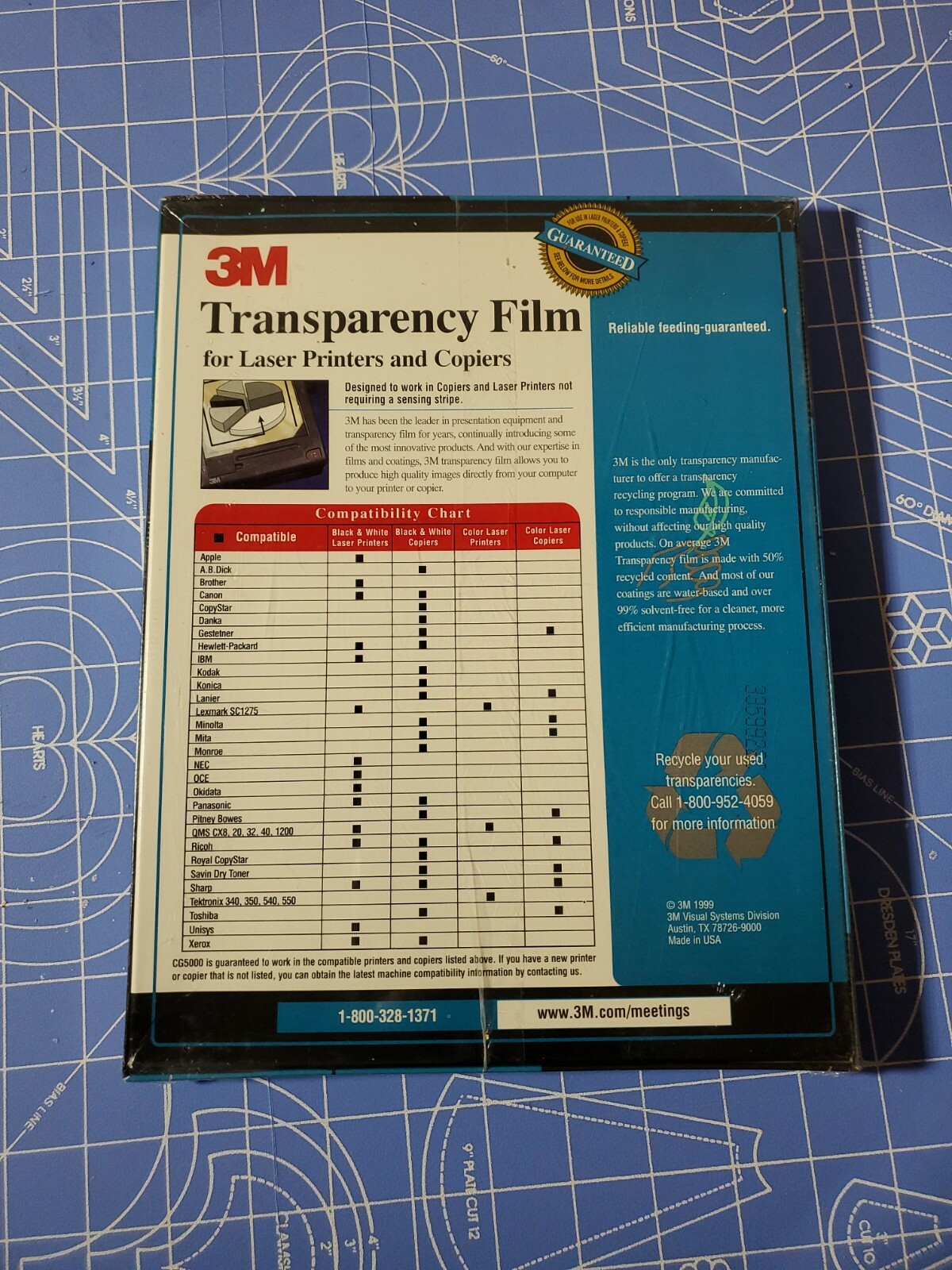 3M Transparency Film CG5000 for Laser Printers & Copiers 50 Sheets New Sealed