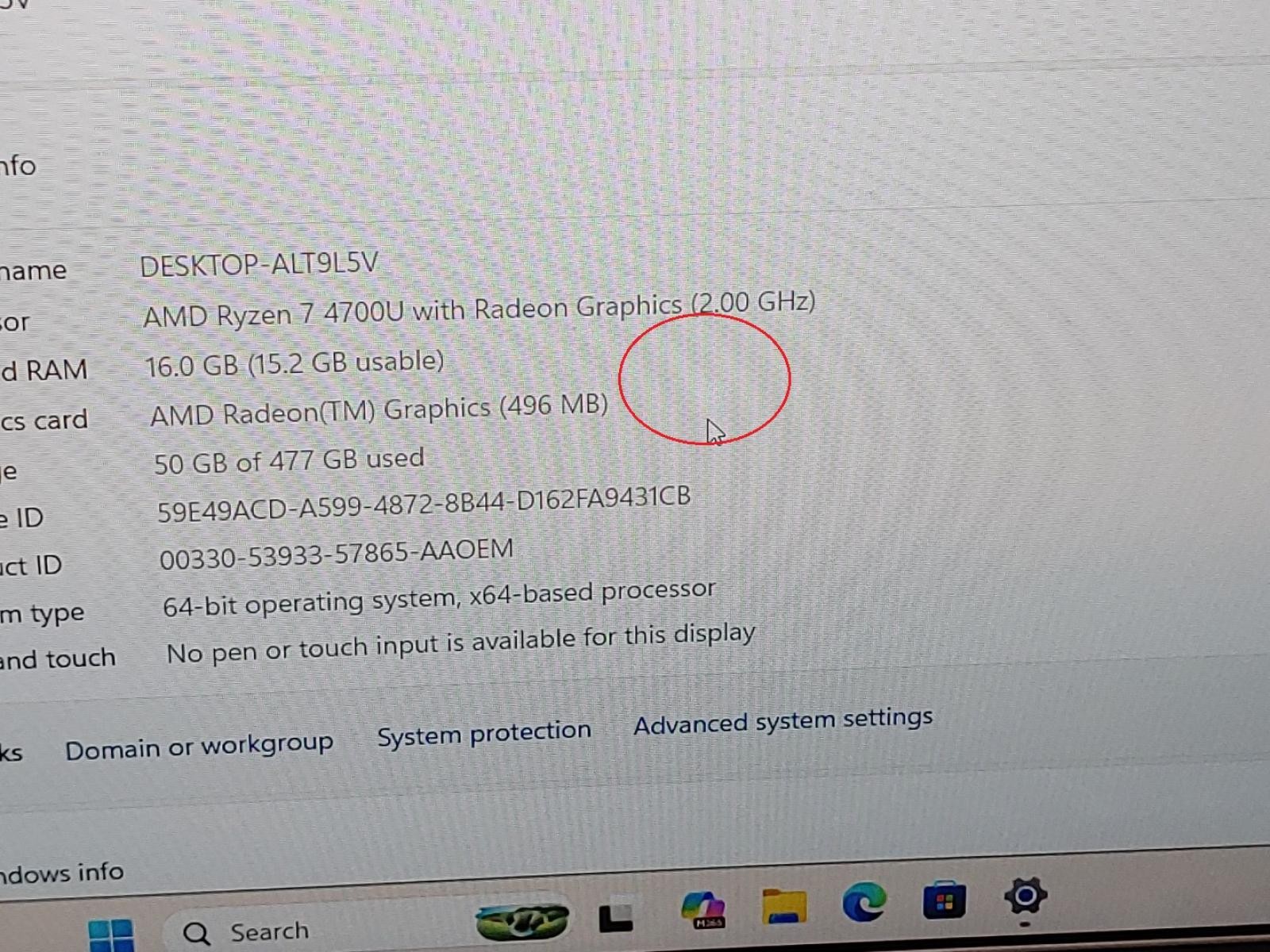 Lenovo ThinkPad E15 Gen 2 15.6″ Ryzen 7 4700U 16GB 512GB Win11Pro *NO A/C* *READ