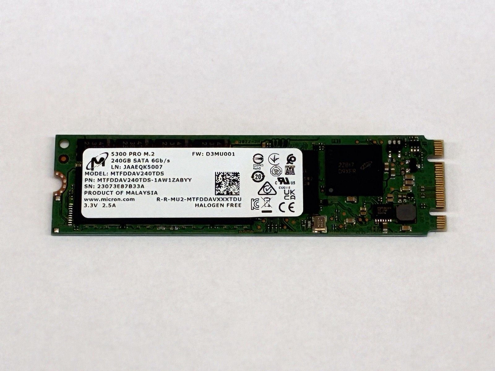 Micron 5300 PRO 240GB M.2 2280 SATA 6Gb/s Enterprise SSD MTFDDAV240TDS NEW