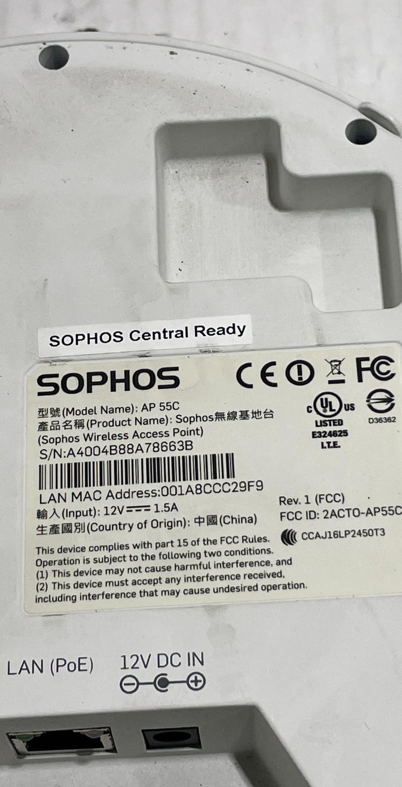 Sophos AP 55C S/N A4004B88A78663B Wireless Access Point Lot of 2
