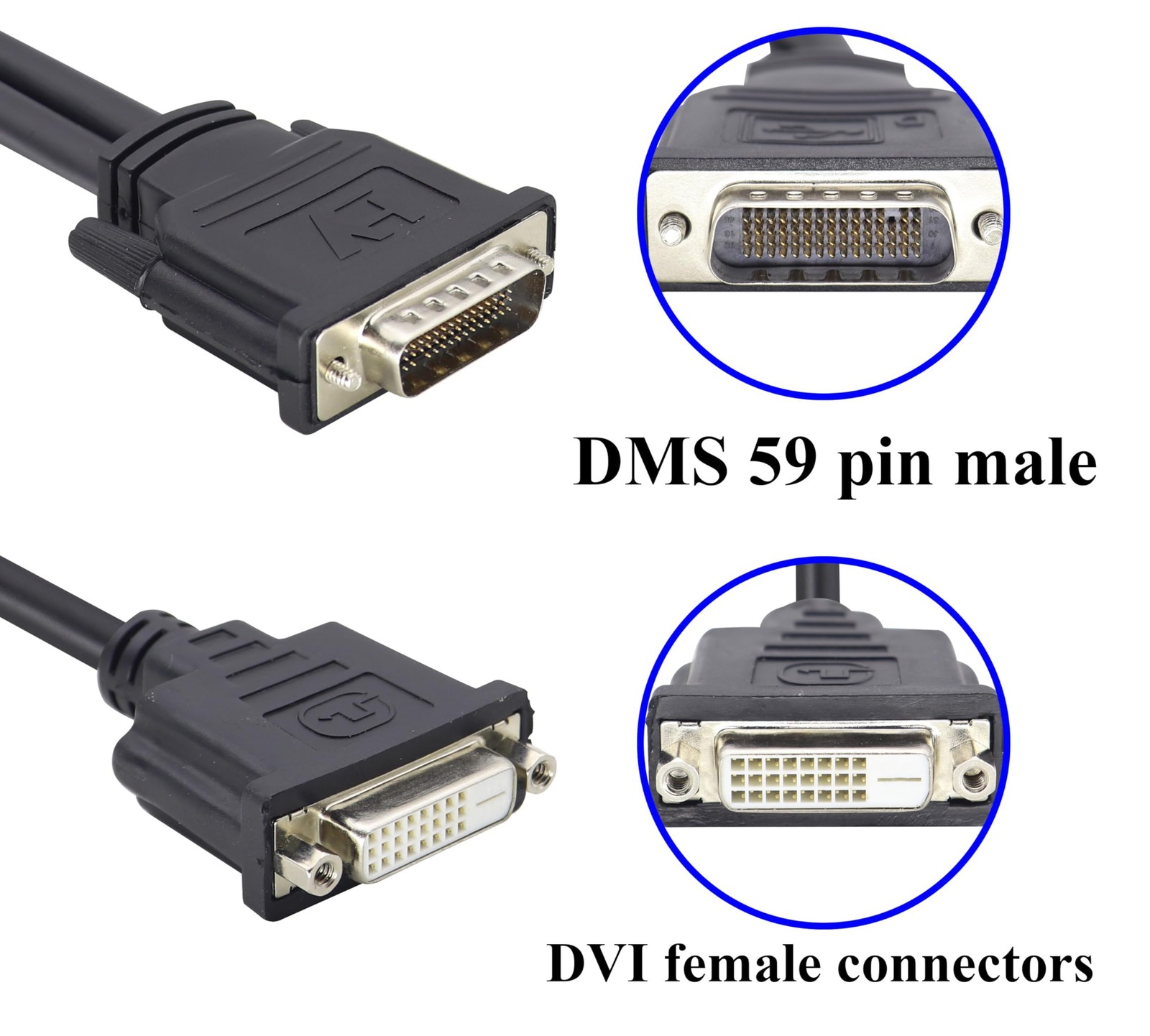 zdyCGTime DMS59 to 2 DVI 24+1 Splitter Cable Connector for Dual Monitor Setup…