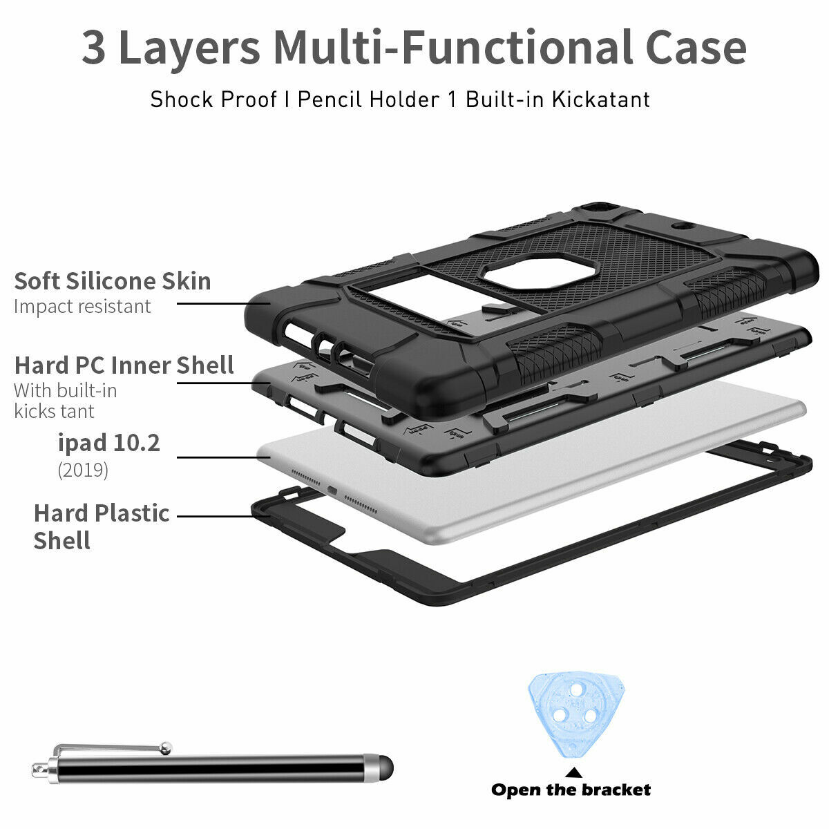 Case For Apple iPad 9th Generation 10.2″ Heavy Duty Cover+Screen Protector+Pen