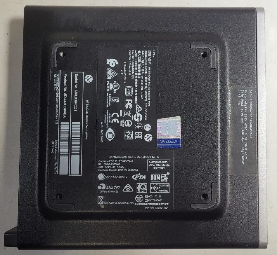 HP EliteDesk 800 G5 Mini Intel Core i5-9500 @ 3.00GHz 16GB RAM NO HDD