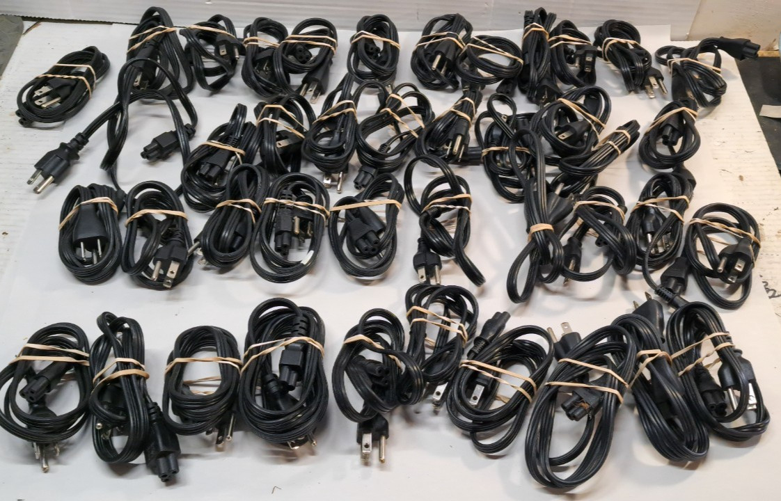 Lot of 42 Dell Genuine 0K260C 3 Prong Mickey Mouse Power Cord 3FT