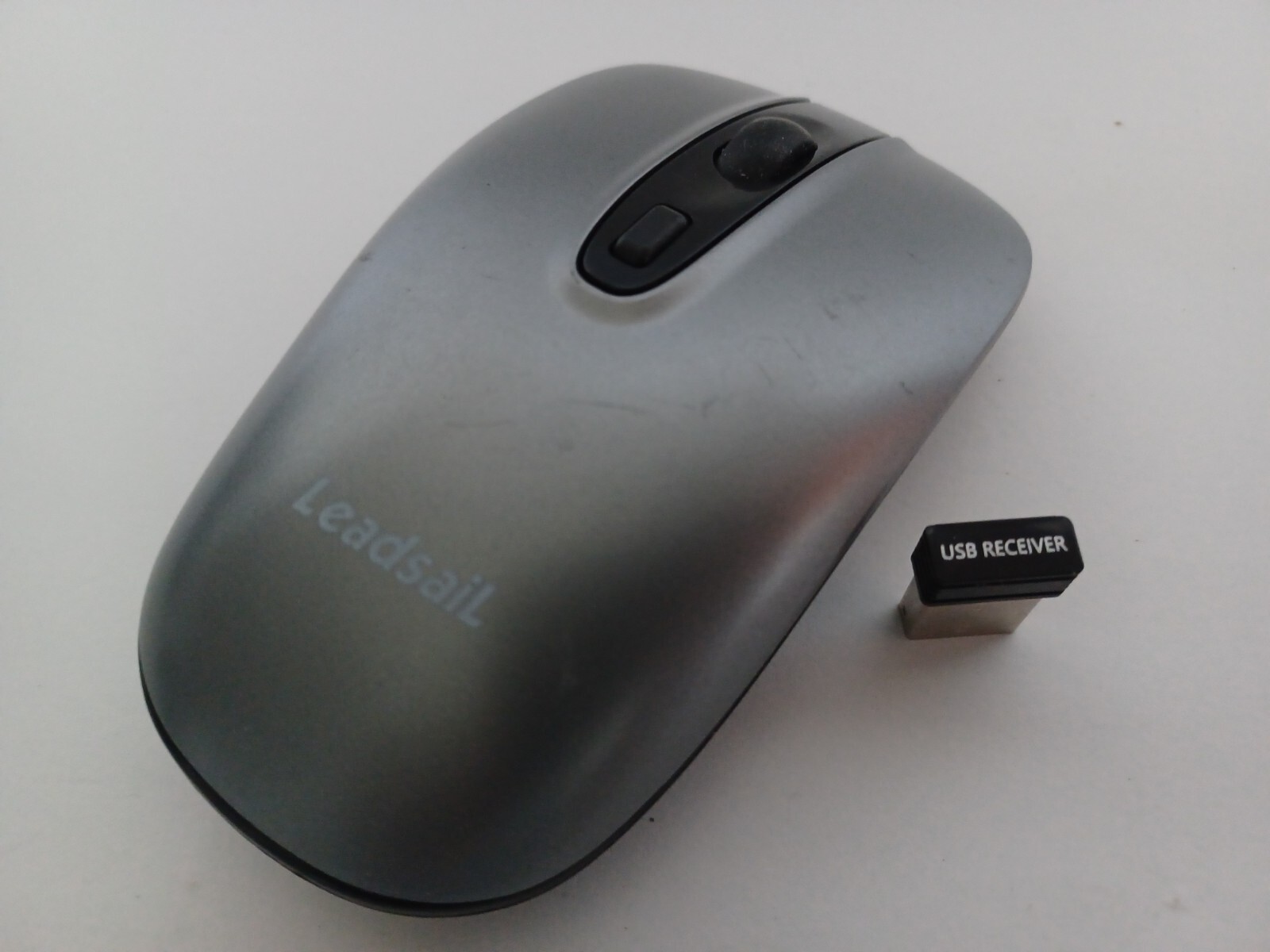 LeadsaiL Rechargeable Wireless Computer Mouse 2.4G Portable Slim Cordless, Grey