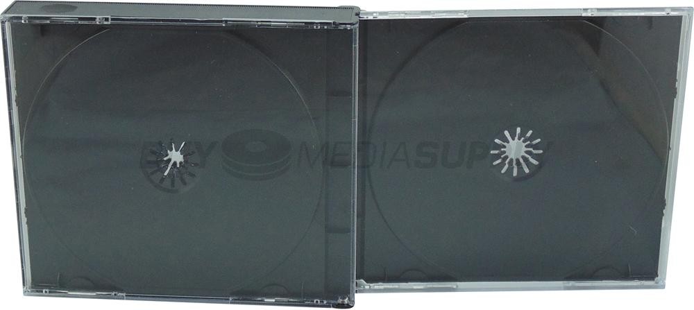22mm Black Quad 4 Discs CD Jewel Case Lot
